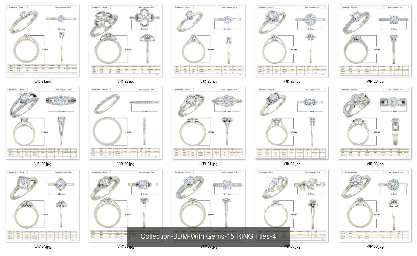 3DM-With and With Out Gems-JewelCAD-STL-10000 MIX Files 3D Model Collection_26