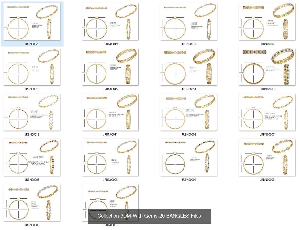 3DM-With and With Out Gems-JewelCAD-STL-10000 MIX Files 3D Model Collection_104