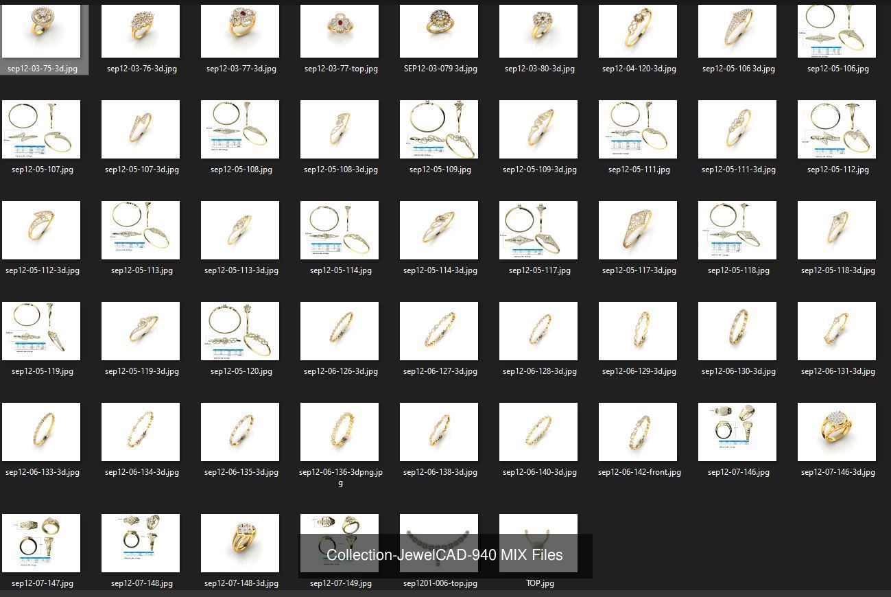 3DM-With and With Out Gems-JewelCAD-STL-10000 MIX Files 3D Model Collection_114