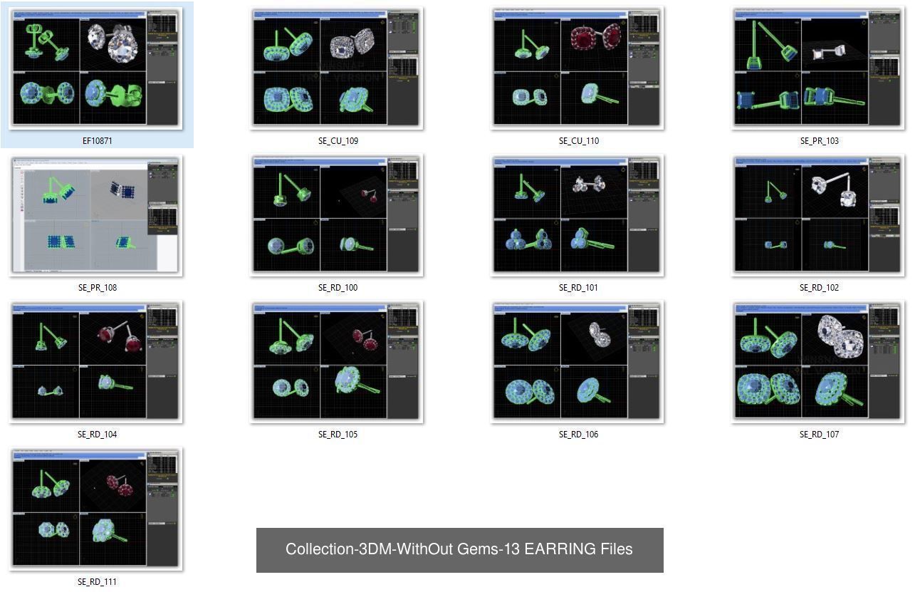 3DM-With and With Out Gems-JewelCAD-STL-10000 MIX Files 3D Model Collection_57