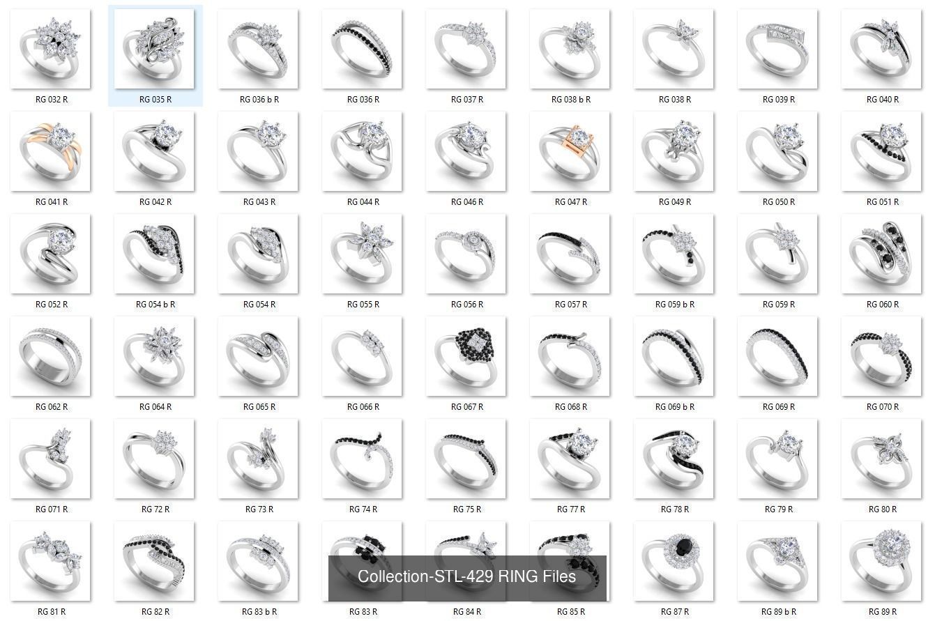 3DM-With and With Out Gems-JewelCAD-STL-10000 MIX Files 3D Model Collection_73