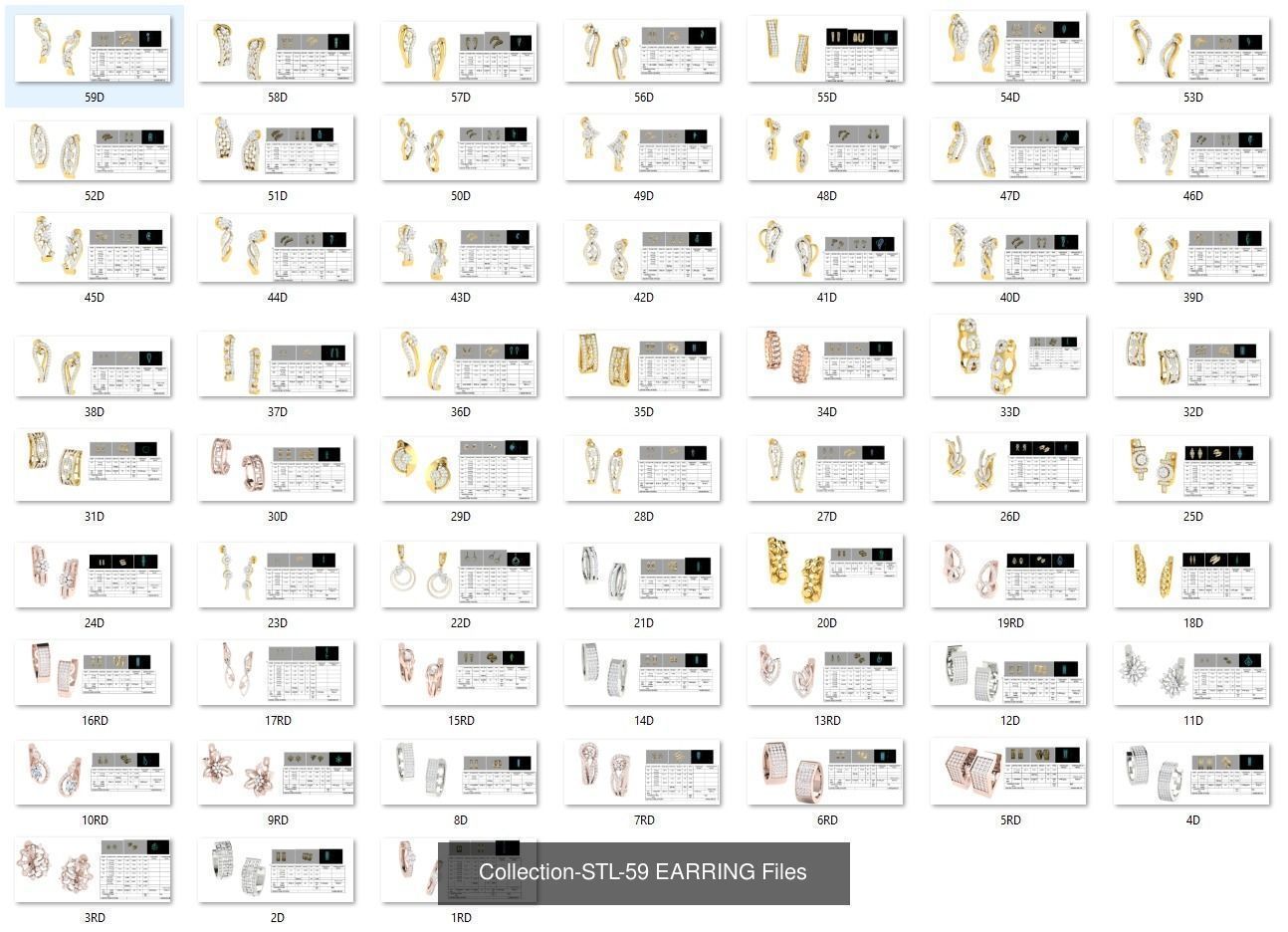 3DM-With and With Out Gems-JewelCAD-STL-10000 MIX Files 3D Model Collection_88