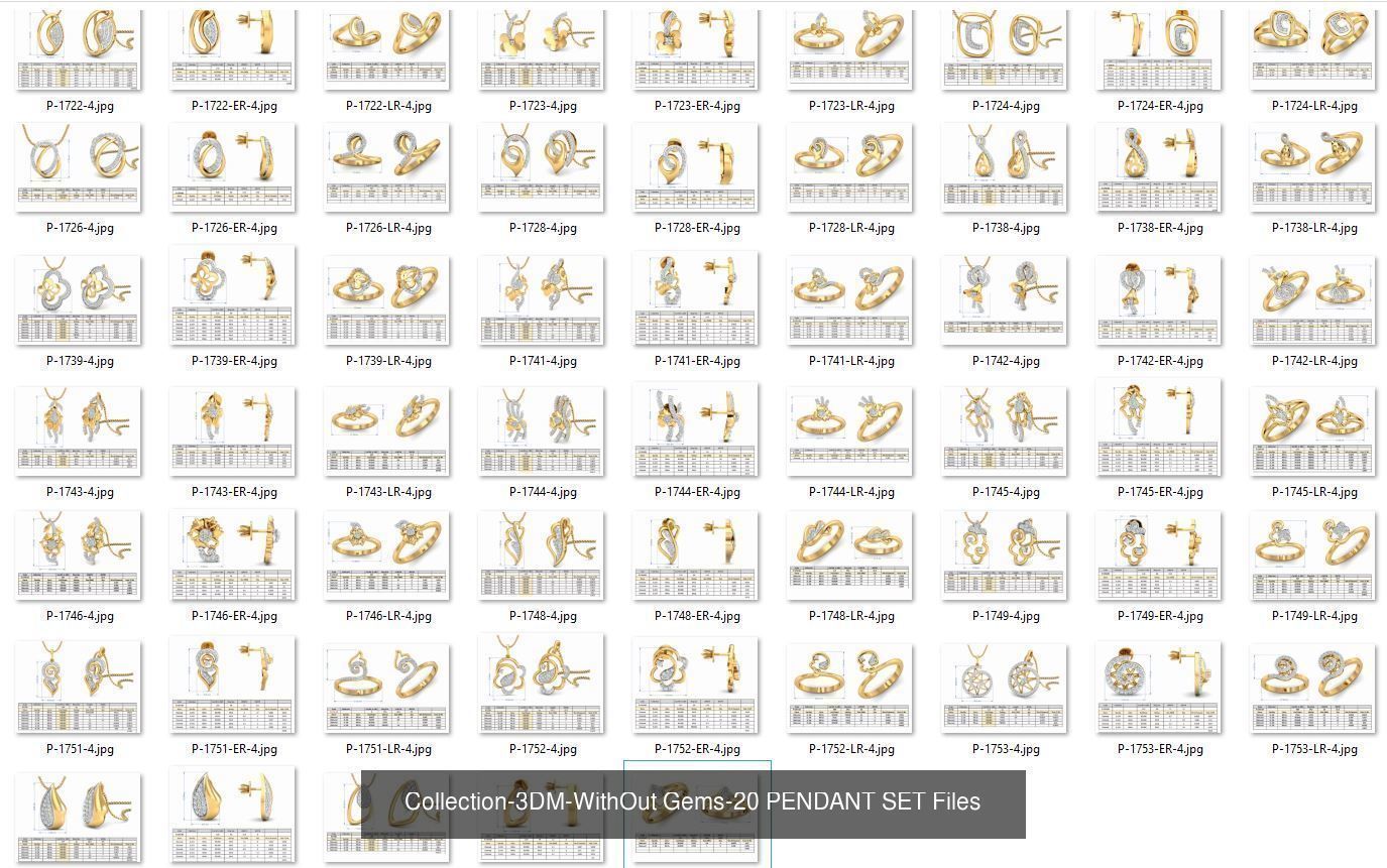 3DM-With and With Out Gems-JewelCAD-STL-10000 MIX Files 3D Model Collection_37