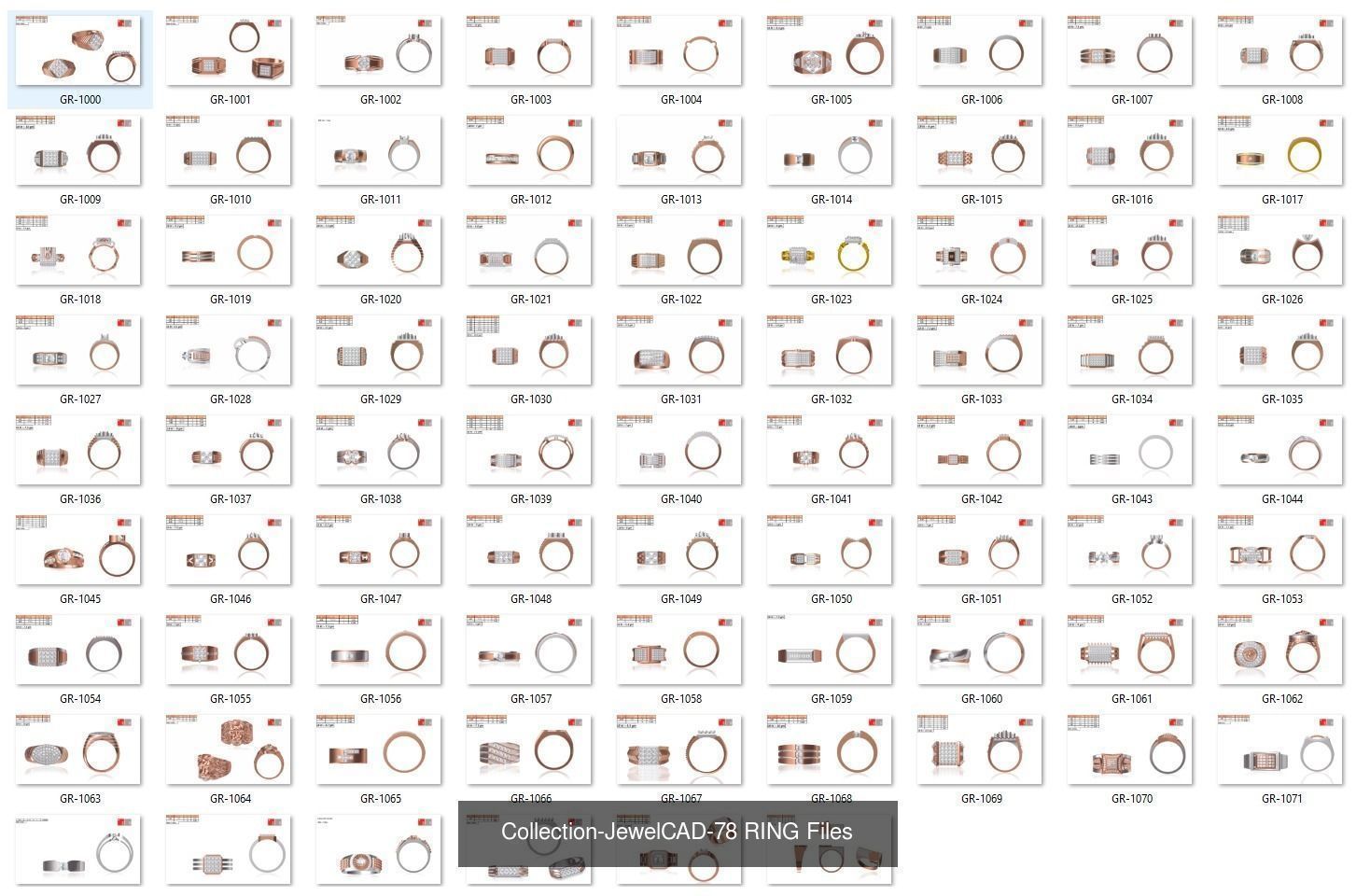 3DM-With and With Out Gems-JewelCAD-STL-10000 MIX Files 3D Model Collection_62
