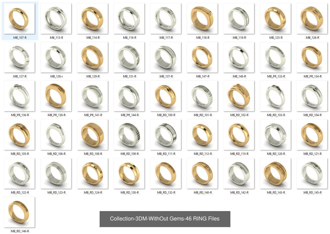 3DM-With and With Out Gems-JewelCAD-STL-10000 MIX Files 3D Model Collection_54