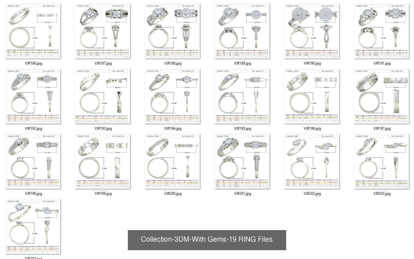 3DM-With and With Out Gems-JewelCAD-STL-10000 MIX Files 3D Model Collection_30