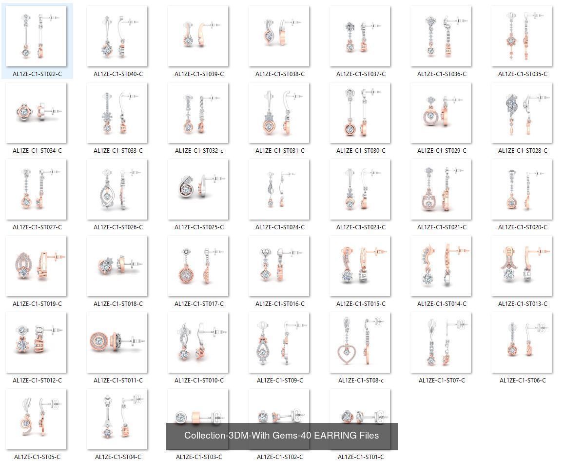 3DM-With and With Out Gems-JewelCAD-STL-10000 MIX Files 3D Model Collection_108