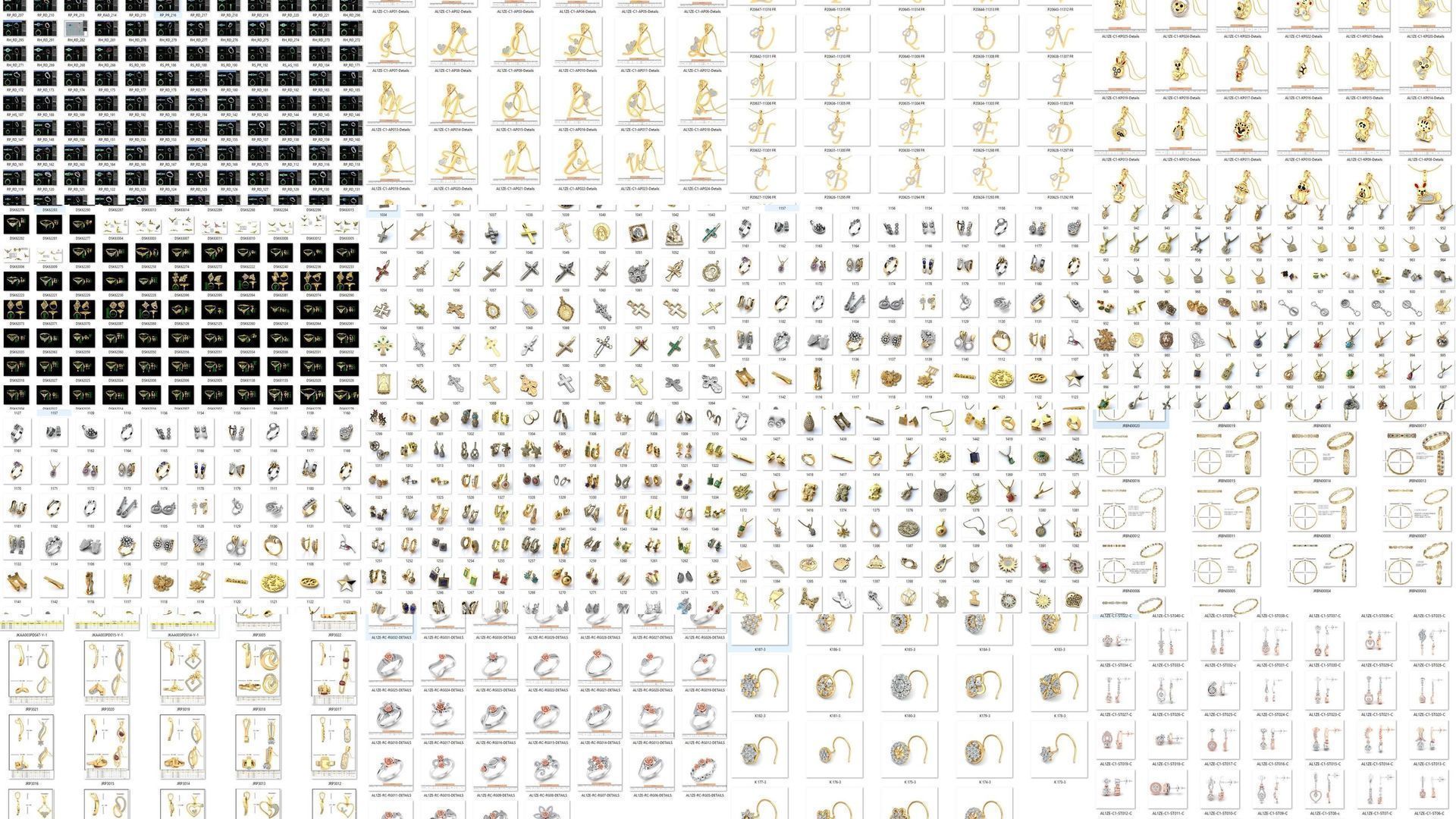 3DM-With and With Out Gems-JewelCAD-STL-10000 MIX Files 3D Model Collection_9