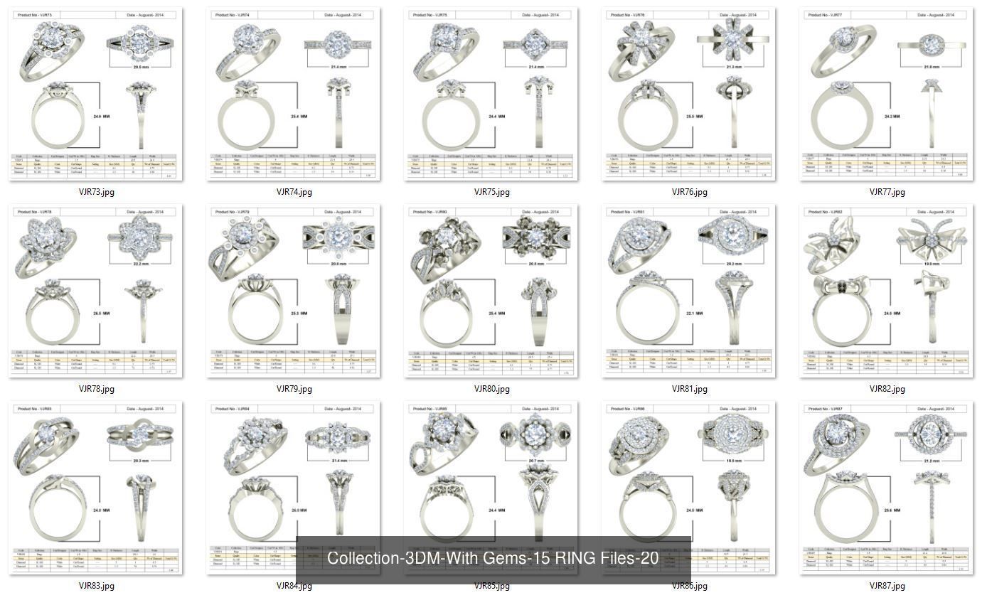 3DM-With and With Out Gems-JewelCAD-STL-10000 MIX Files 3D Model Collection_23