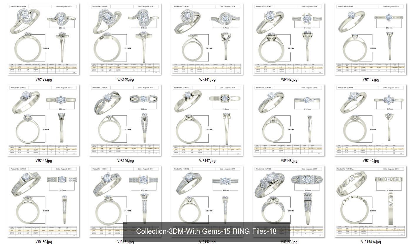 3DM-With and With Out Gems-JewelCAD-STL-10000 MIX Files 3D Model Collection_27