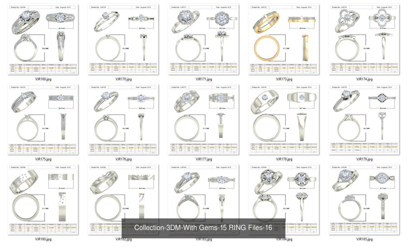 3DM-With and With Out Gems-JewelCAD-STL-10000 MIX Files 3D Model Collection_29