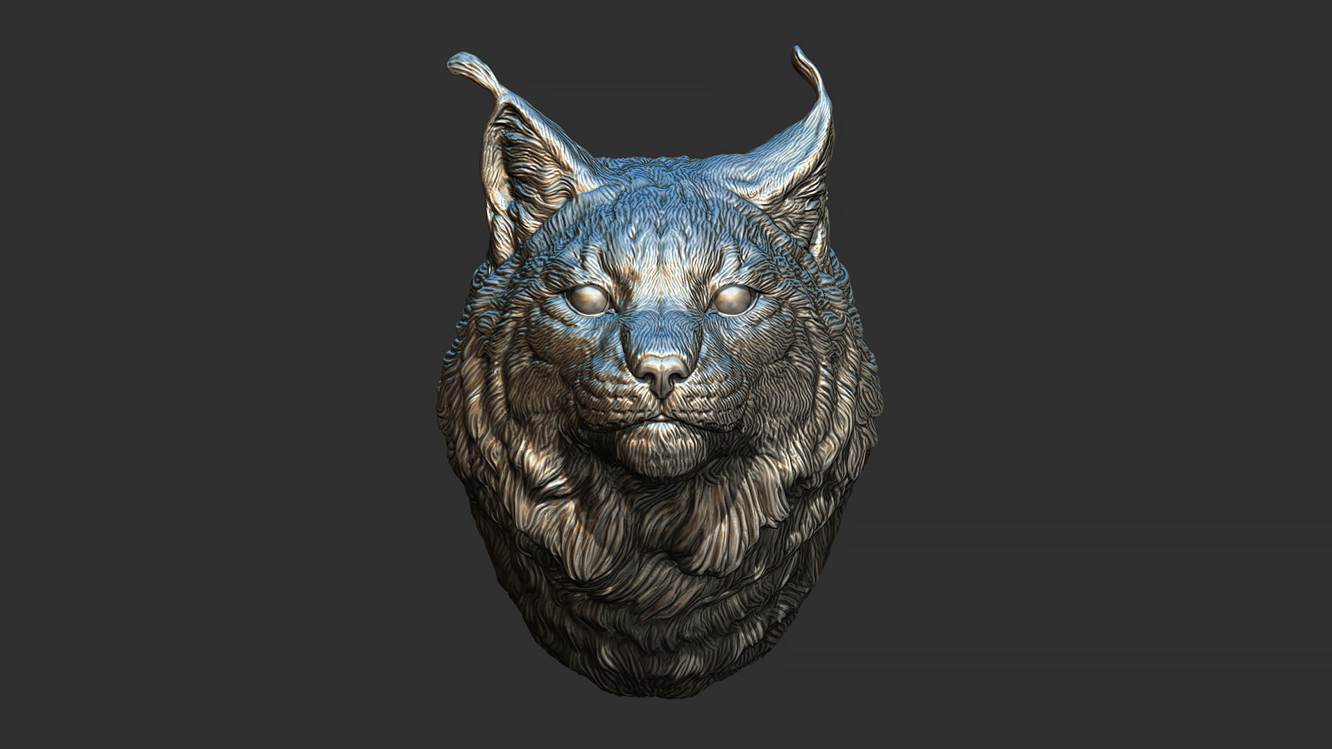 Lynx head 3D print model_4