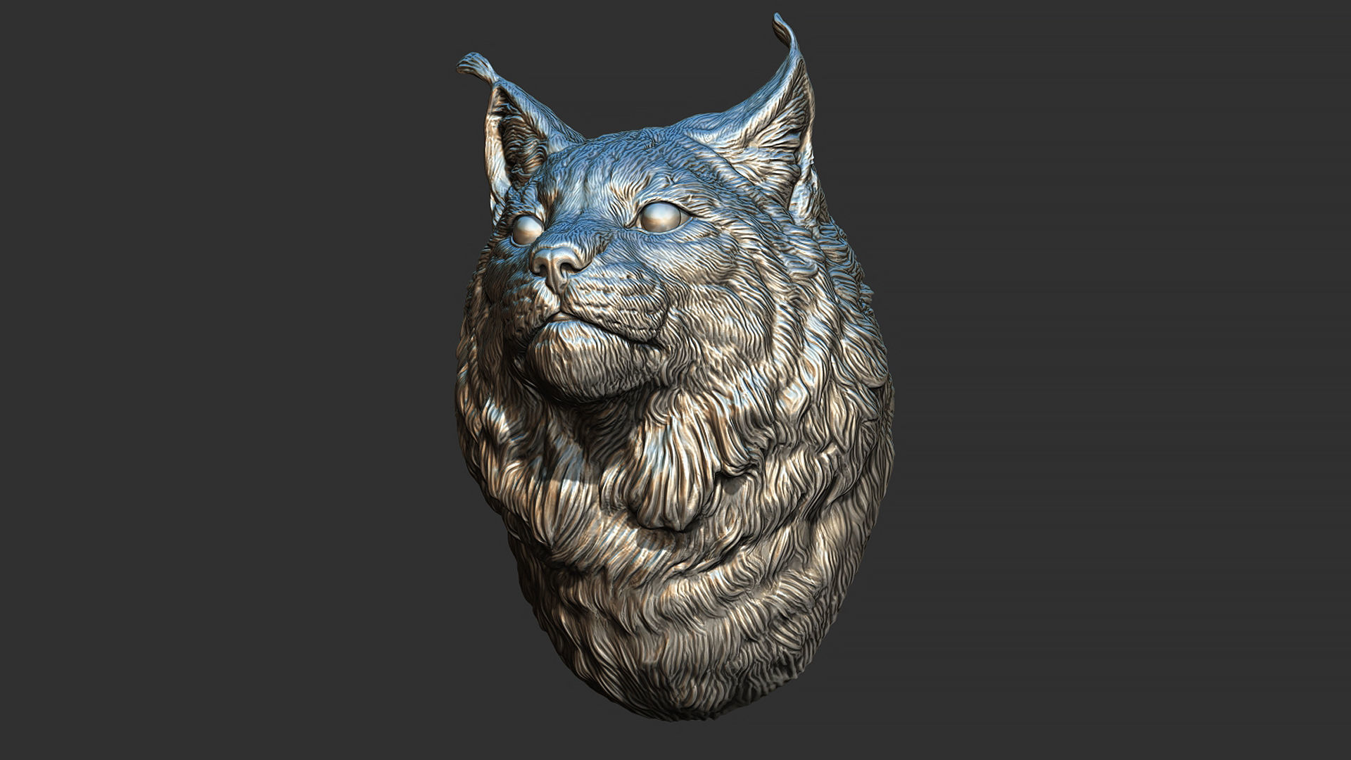 Lynx head 3D print model_3