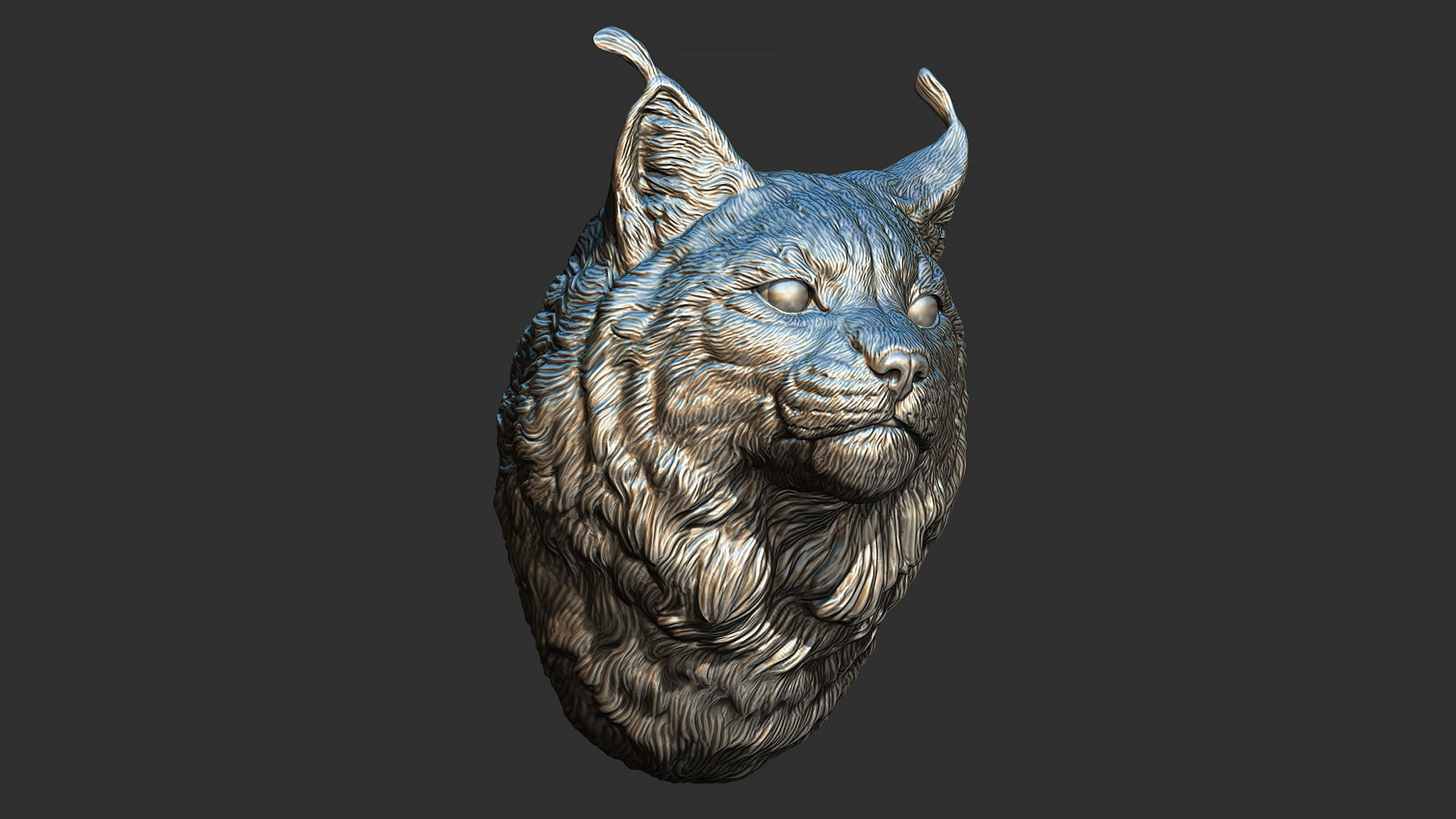 Lynx head 3D print model_5