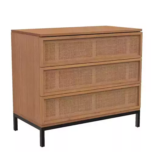 Zadie 3 Drawer Rattan Chest