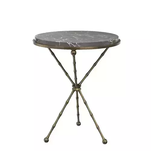 1950s Faux Bamboo Solid Brass Tripod Side Table