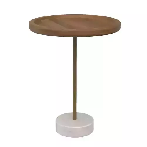 Roya KD Teak Side End Table Marble Base