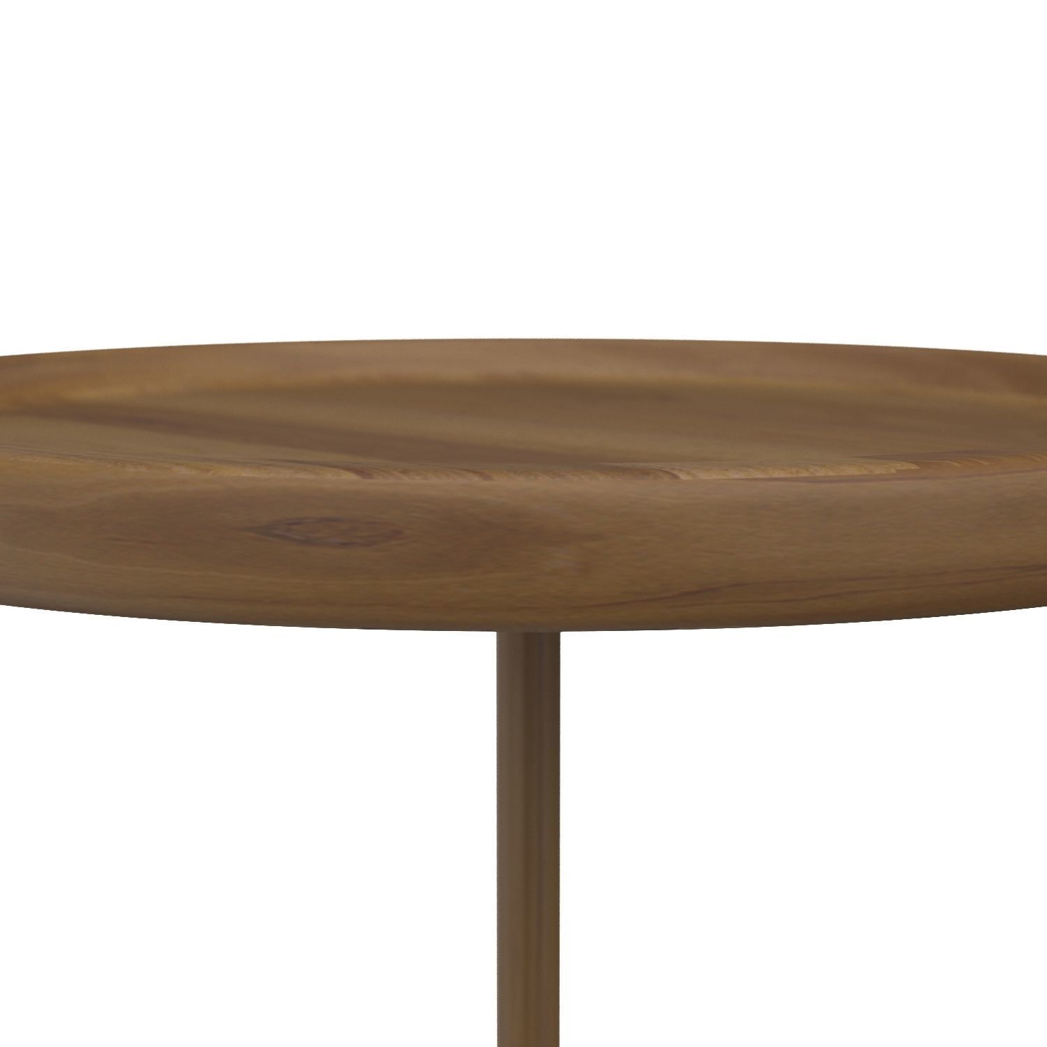 Roya KD Teak Side End Table Marble Base 3D model_3