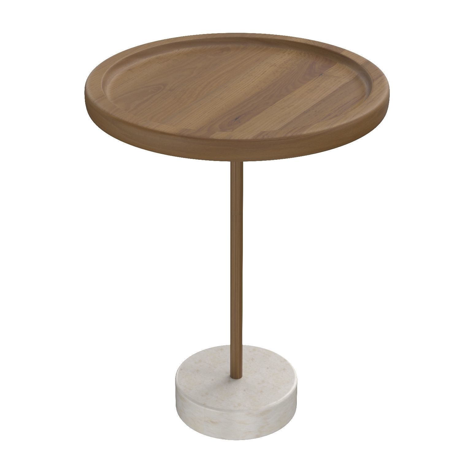 Roya KD Teak Side End Table Marble Base 3D model_4
