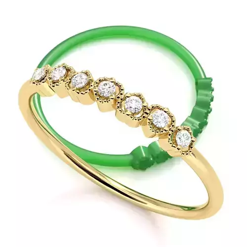 7 Stone Round Diamond Half Eternity Wedding Ring