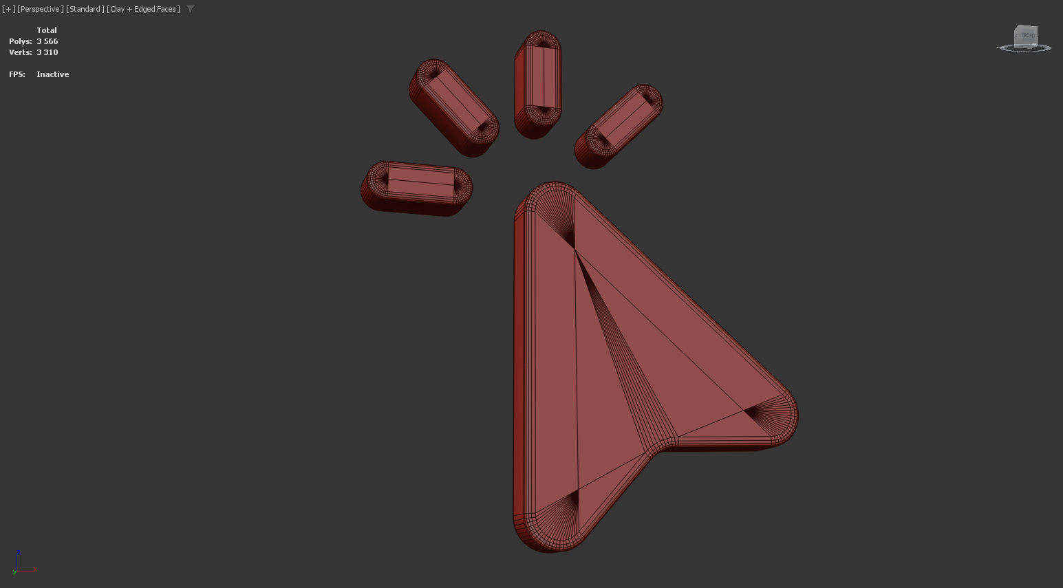 Cursor icon Low-poly 3D model_10