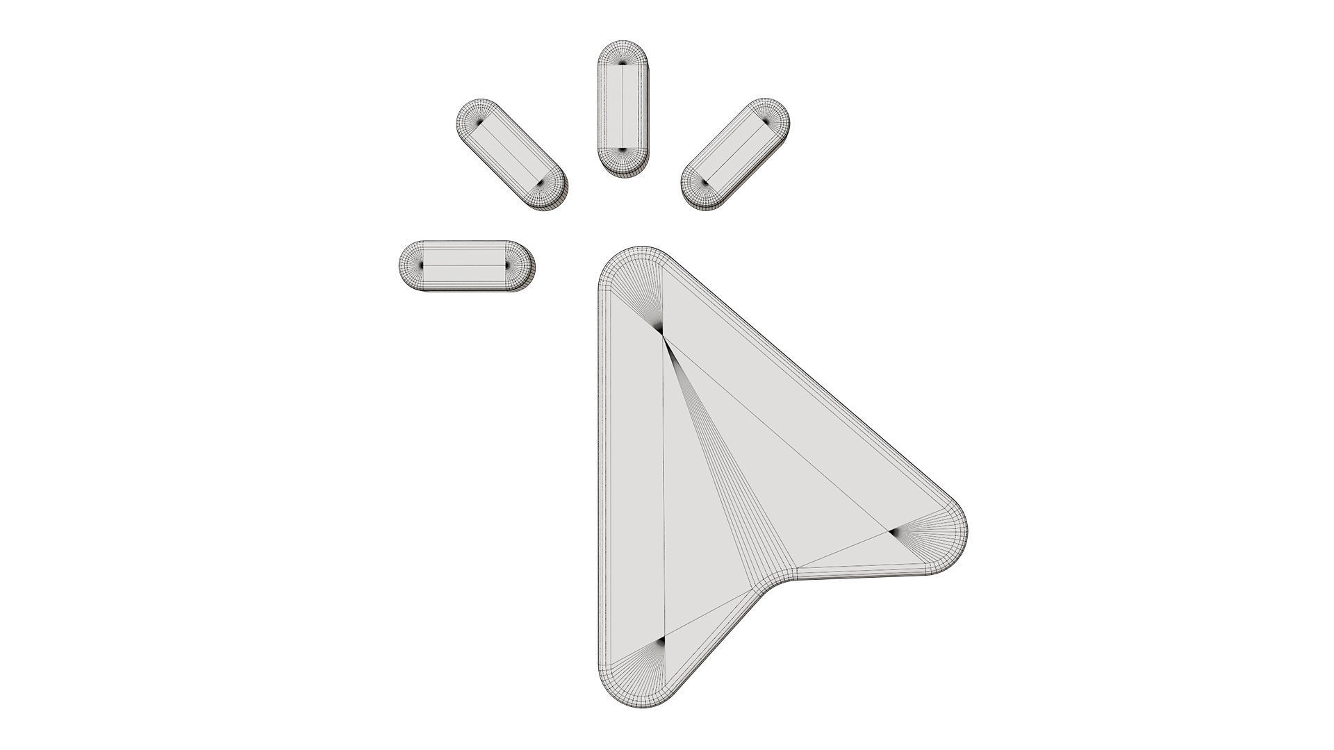 Cursor icon Low-poly 3D model_4
