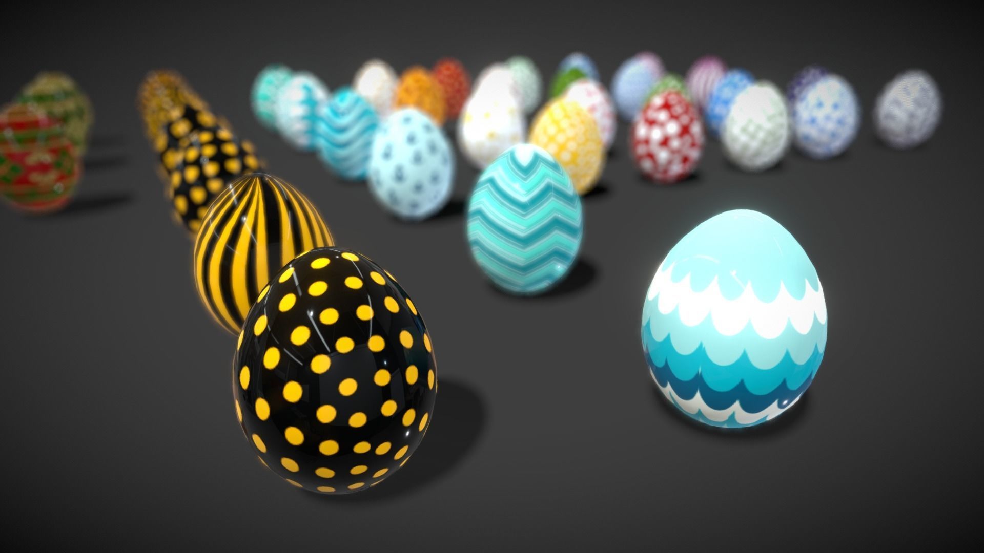 Collections Easter Eggs8 Low-poly 3D model_16