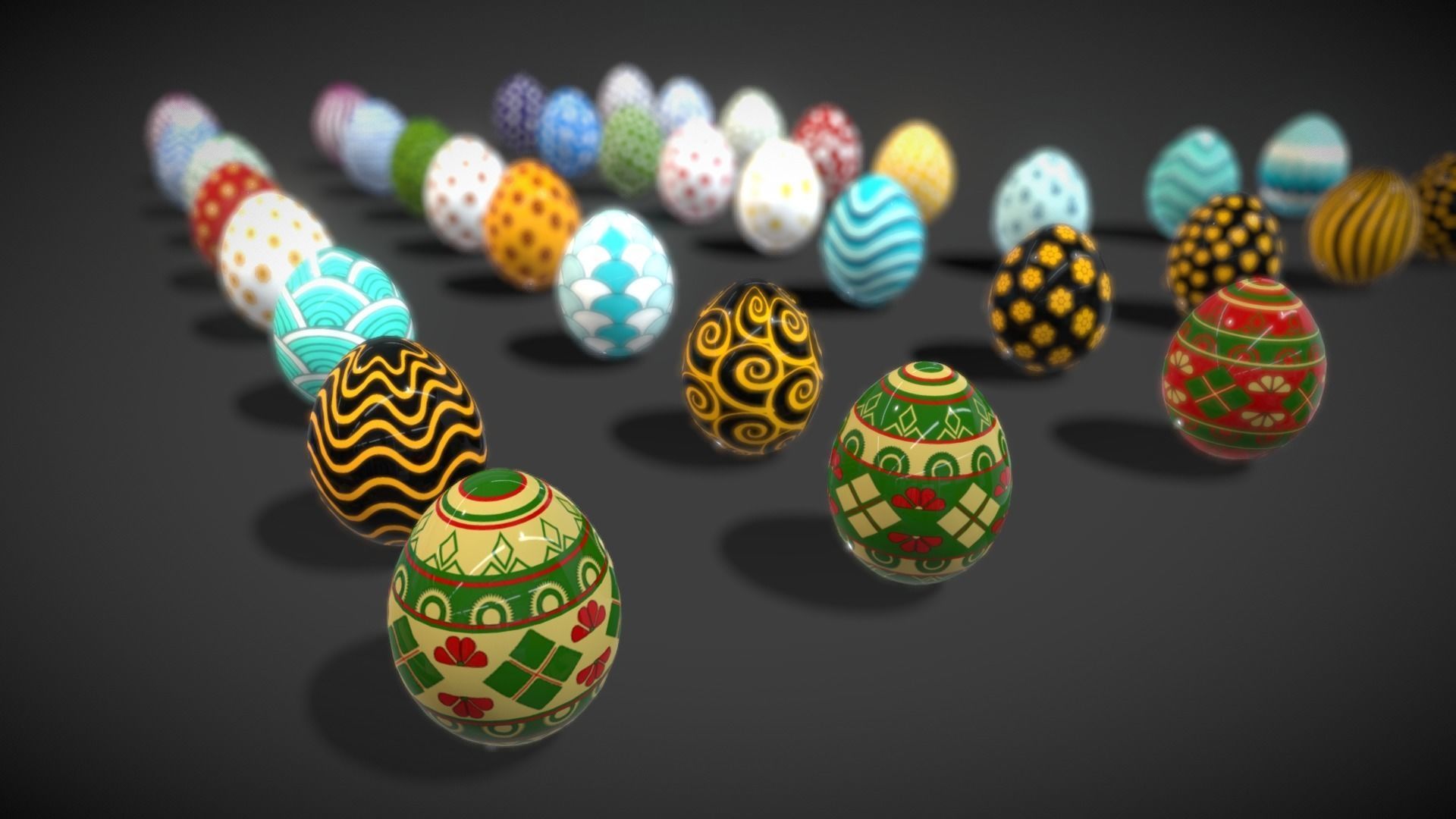 Collections Easter Eggs8 Low-poly 3D model_18