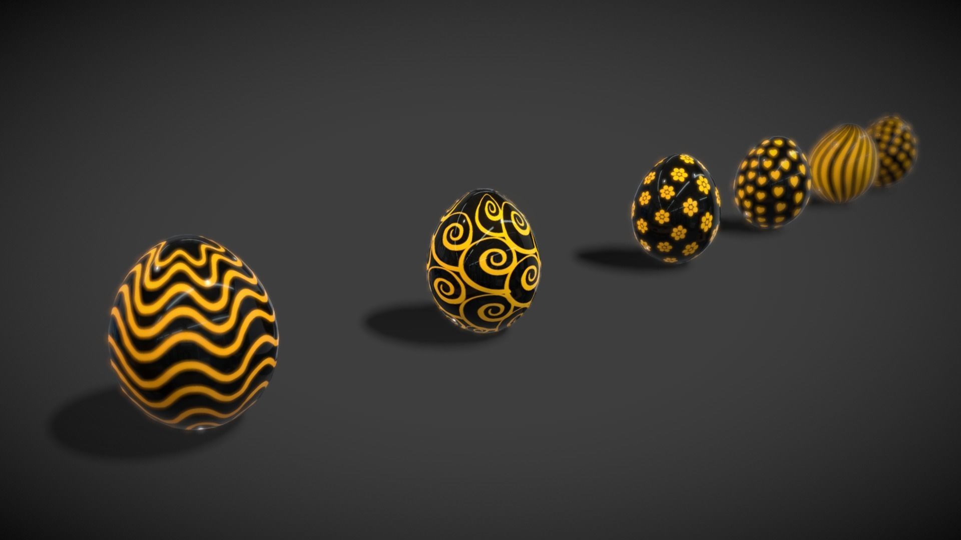 Collections Easter Eggs8 Low-poly 3D model_2