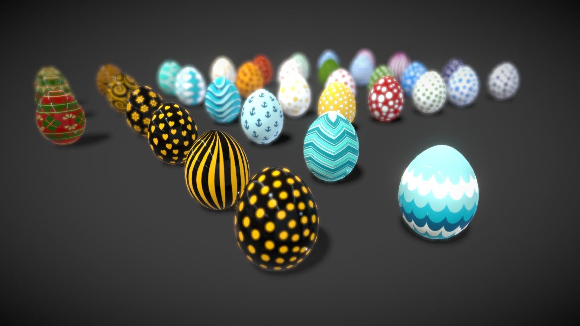 Collections Easter Eggs8 Low-poly 3D model_10