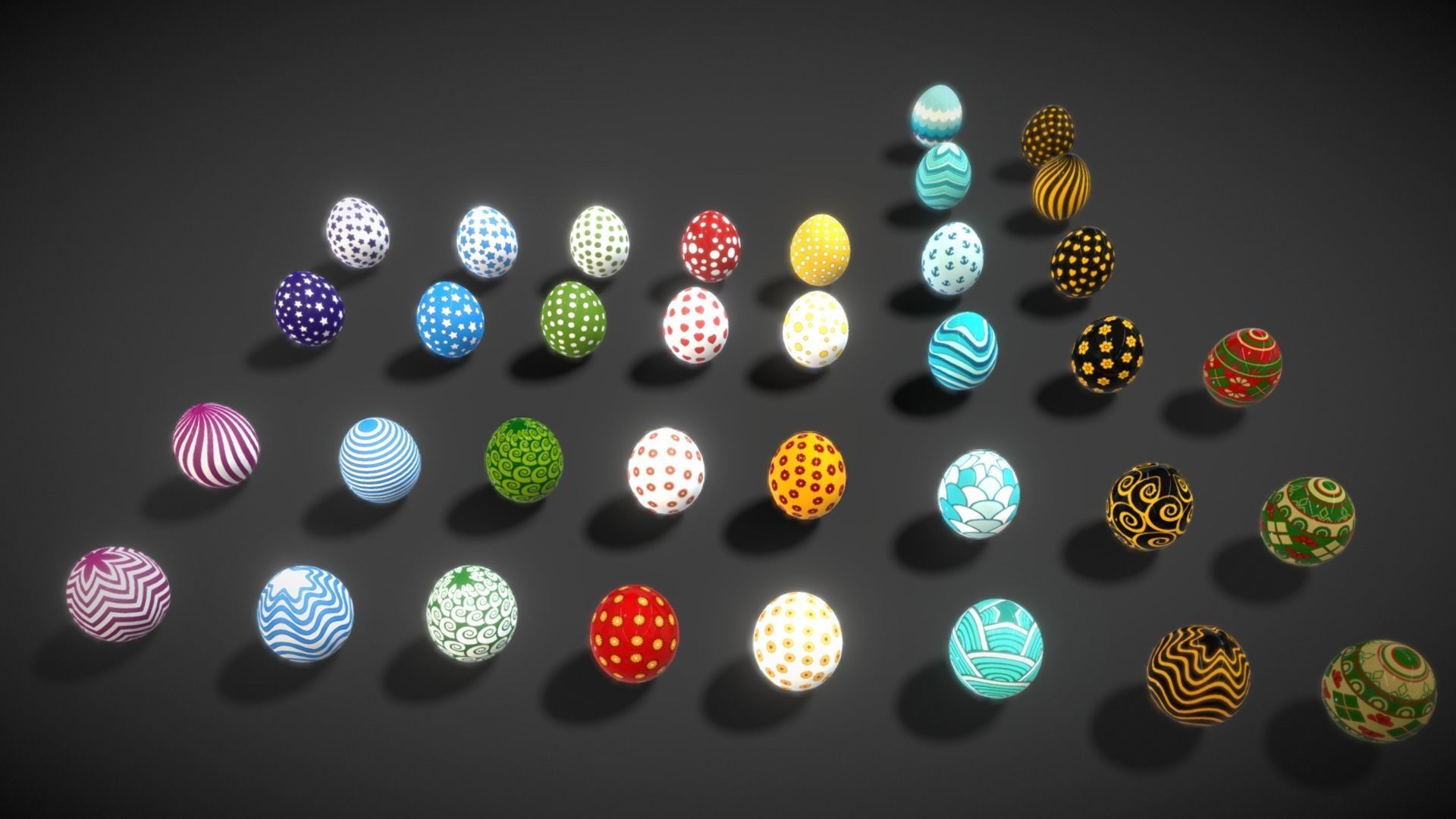 Collections Easter Eggs8 Low-poly 3D model_9