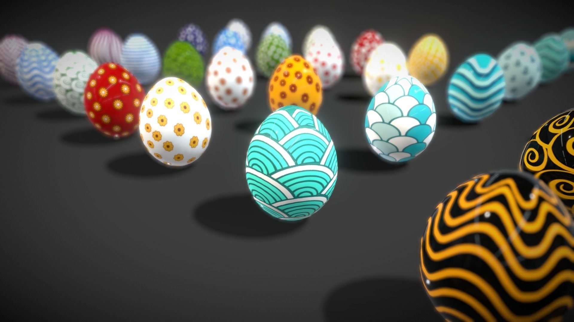 Collections Easter Eggs8 Low-poly 3D model_11