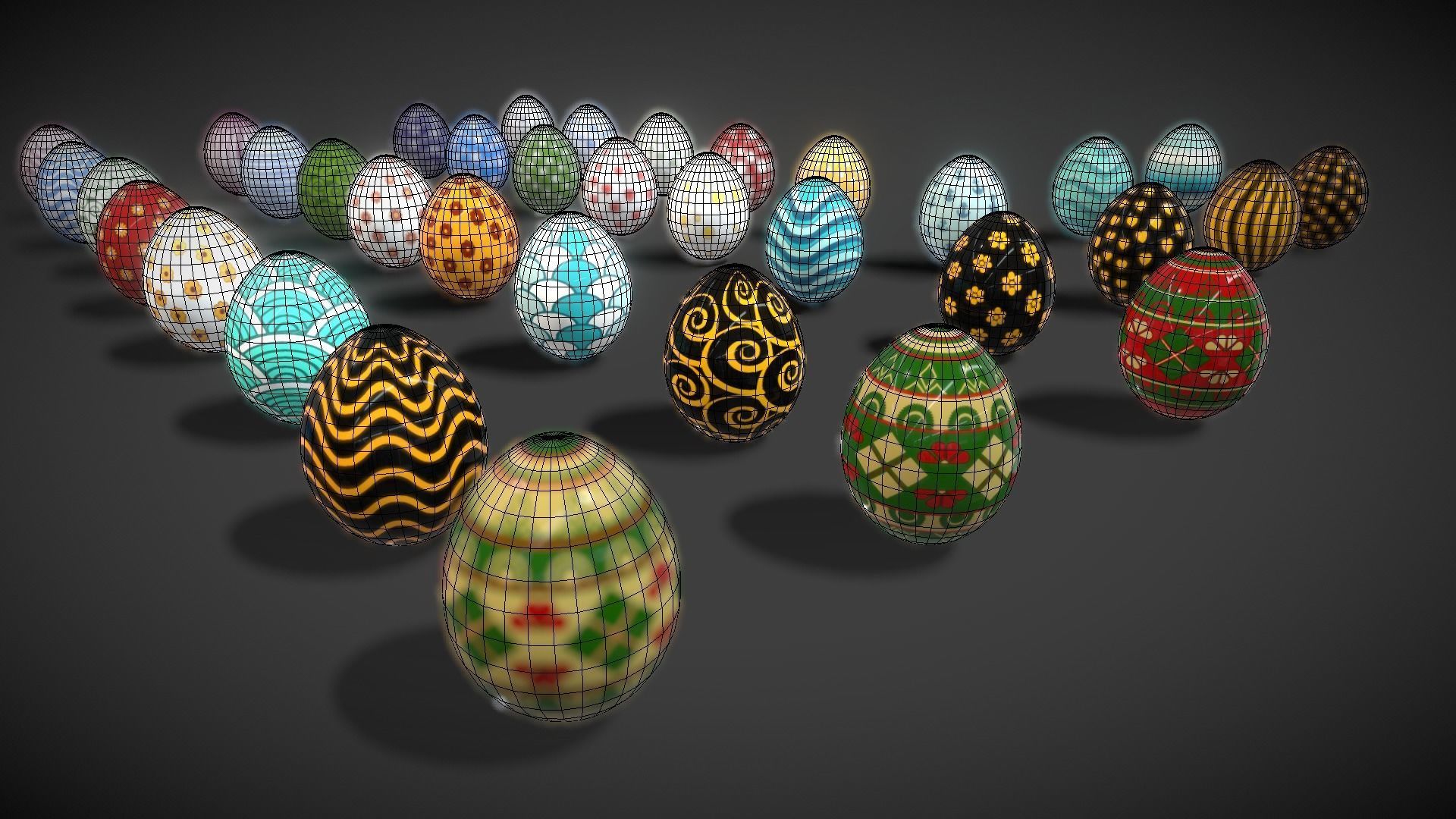 Collections Easter Eggs8 Low-poly 3D model_12