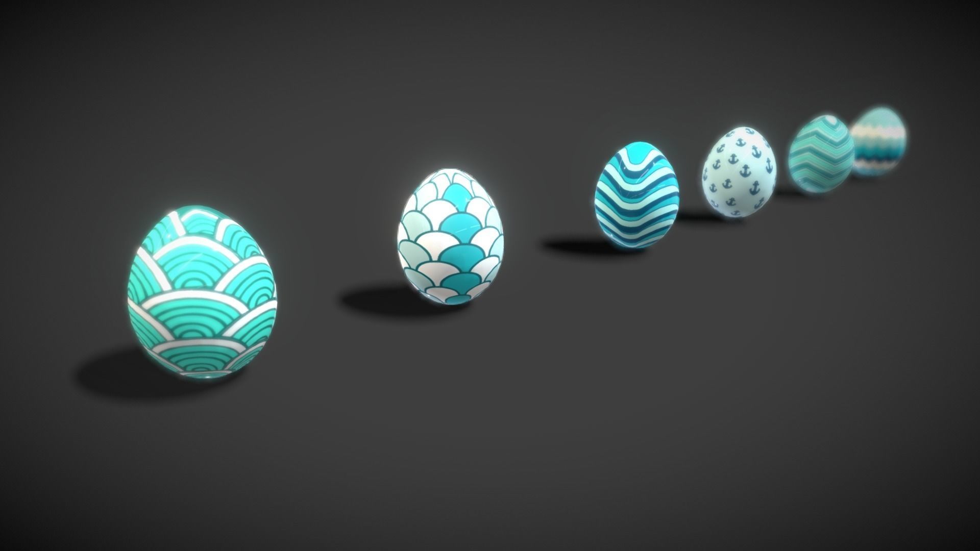 Collections Easter Eggs8 Low-poly 3D model_3