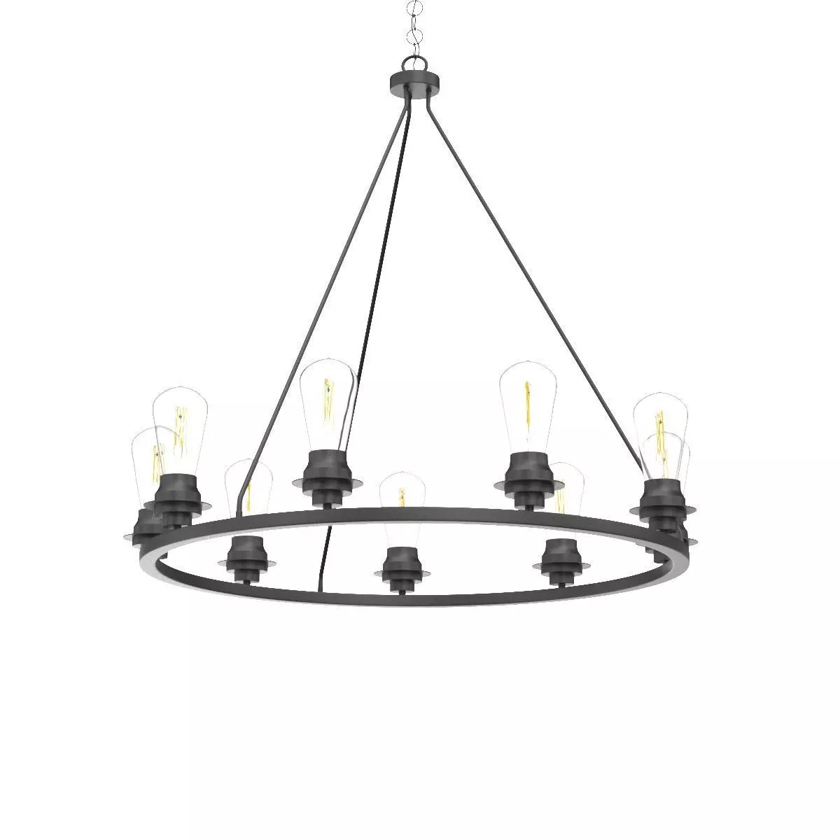 Progress Lighting Debut 9-Light Graphite Modern Chandelier 3D model