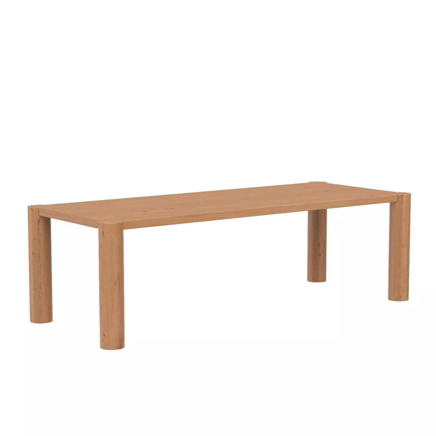 Post Dining Table Large Oak Natural 3D model_0