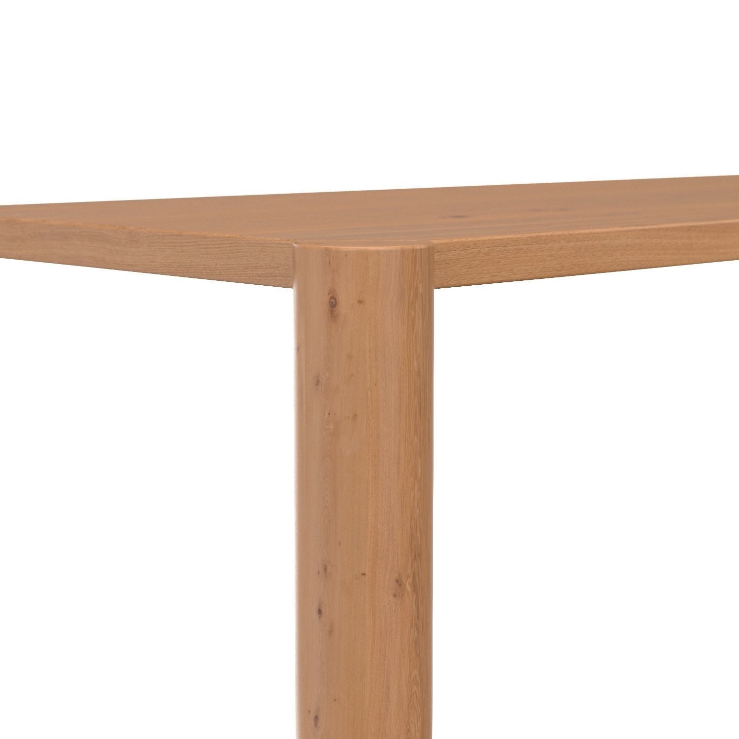 Post Dining Table Large Oak Natural 3D model_3