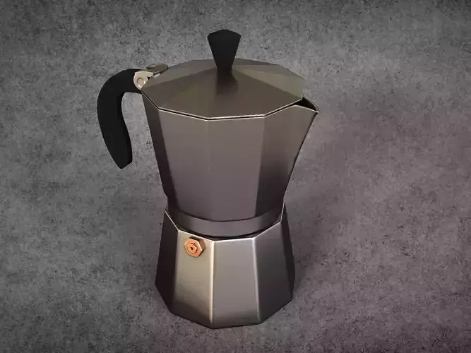 Moka Coffee Pot Low-poly 3D model