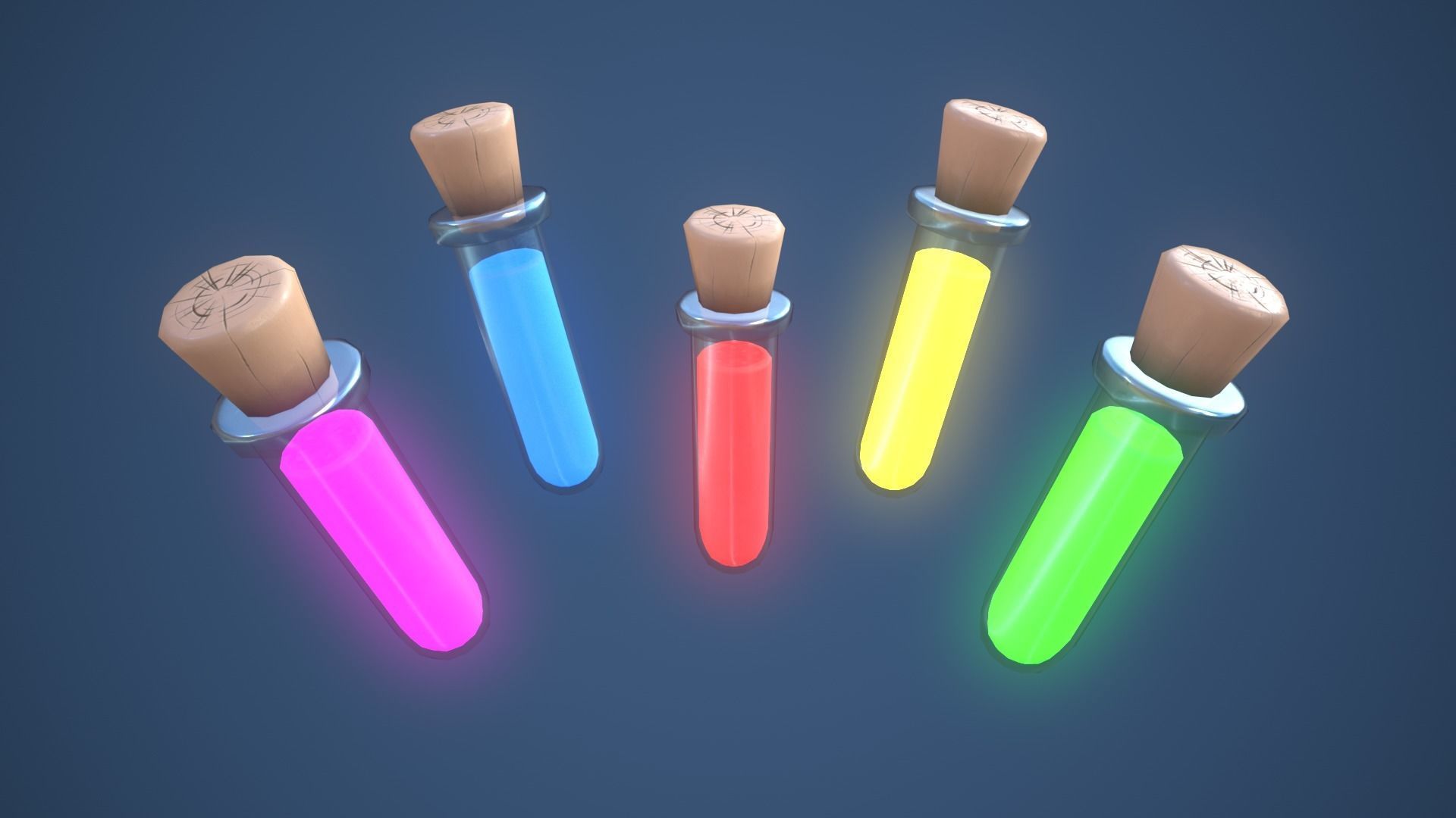 Stylized Test Tube Alchemy Potion Low-poly 3D model_2
