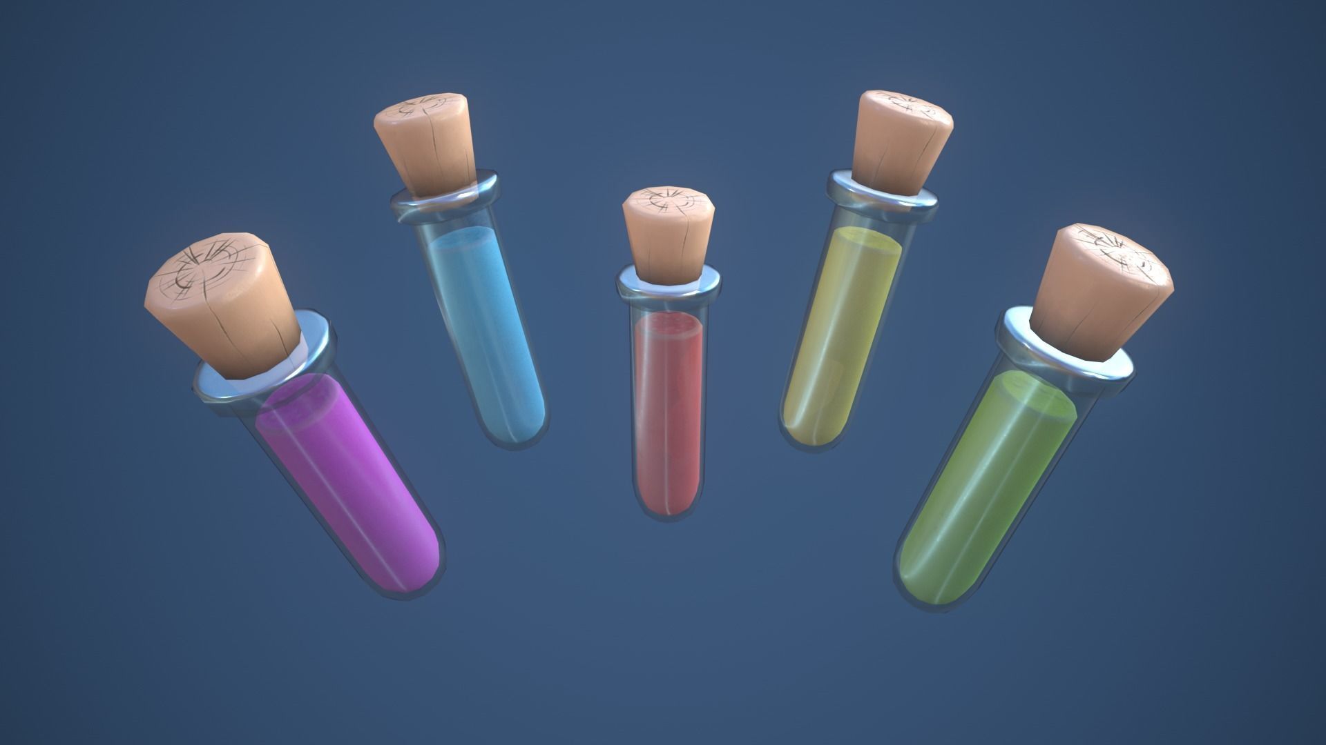 Stylized Test Tube Alchemy Potion Low-poly 3D model_3