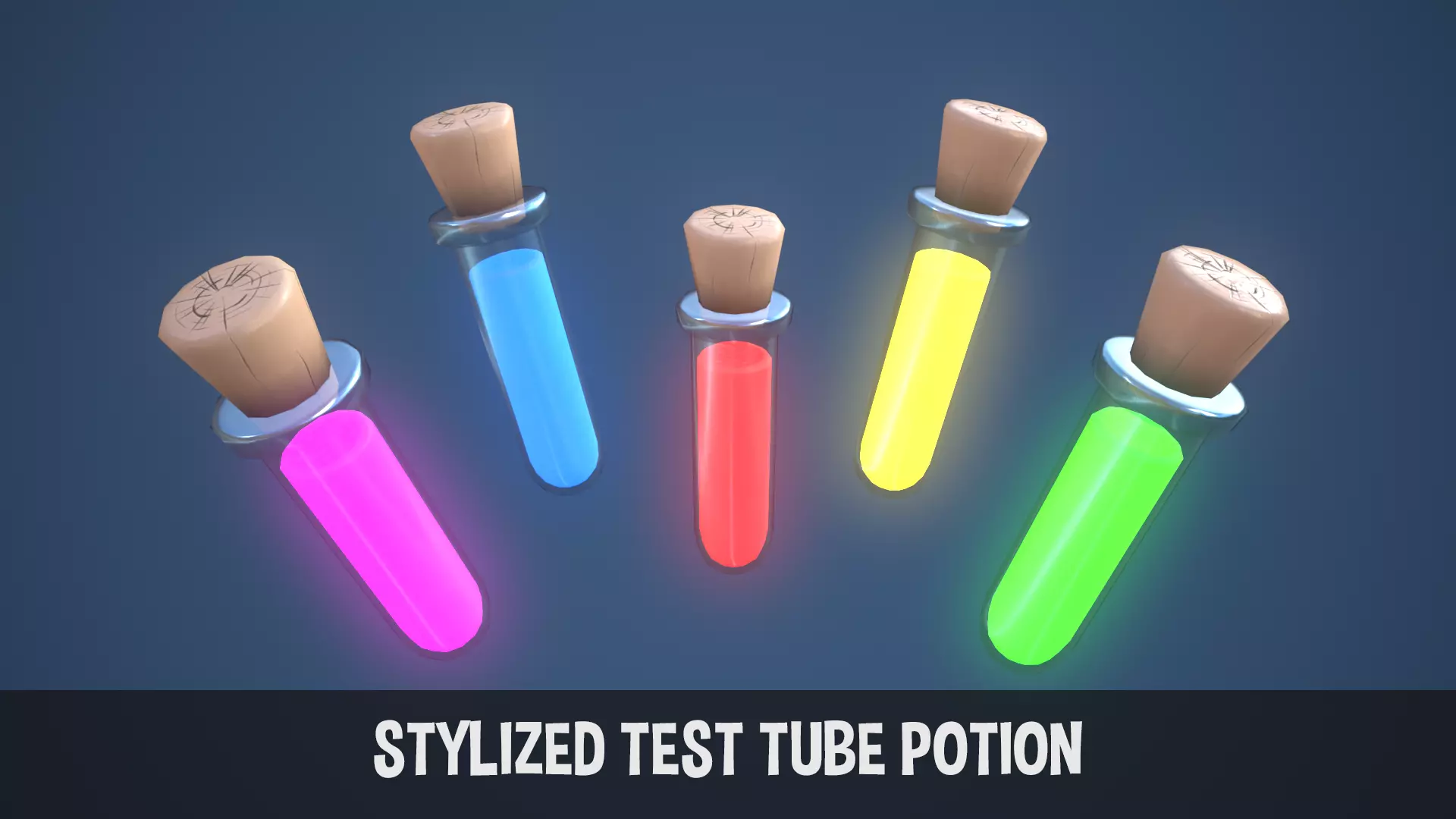 Stylized Test Tube Alchemy Potion Low-poly 3D model_0