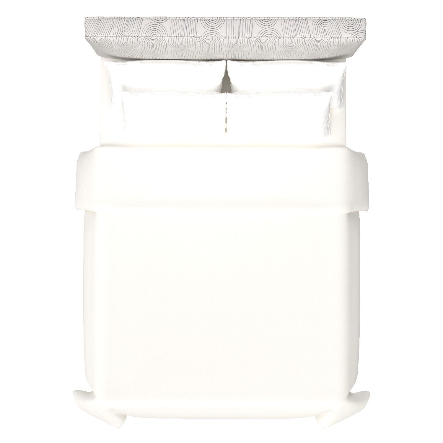 Oblong Slate Loran Upholstered Bed 3D model_2