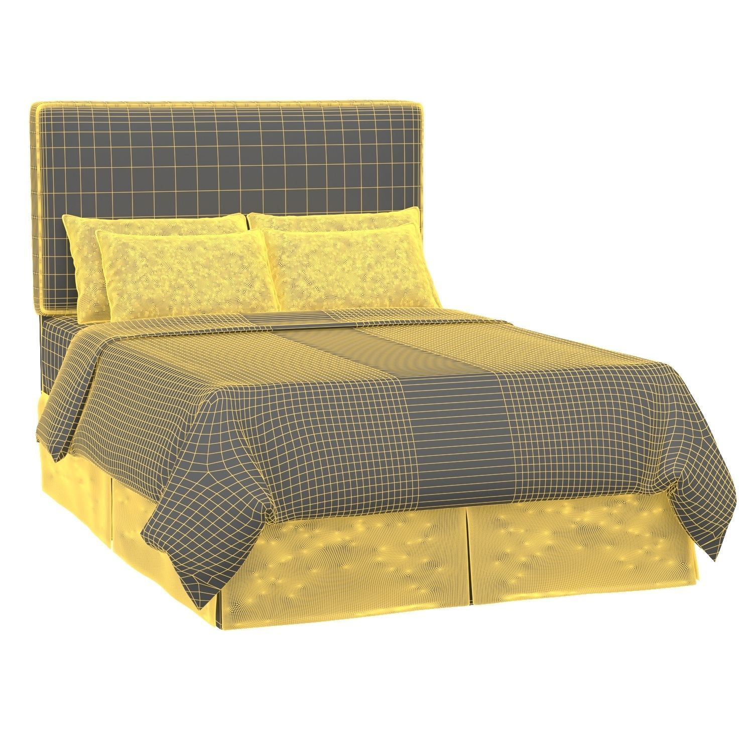 Oblong Slate Loran Upholstered Bed 3D model_5