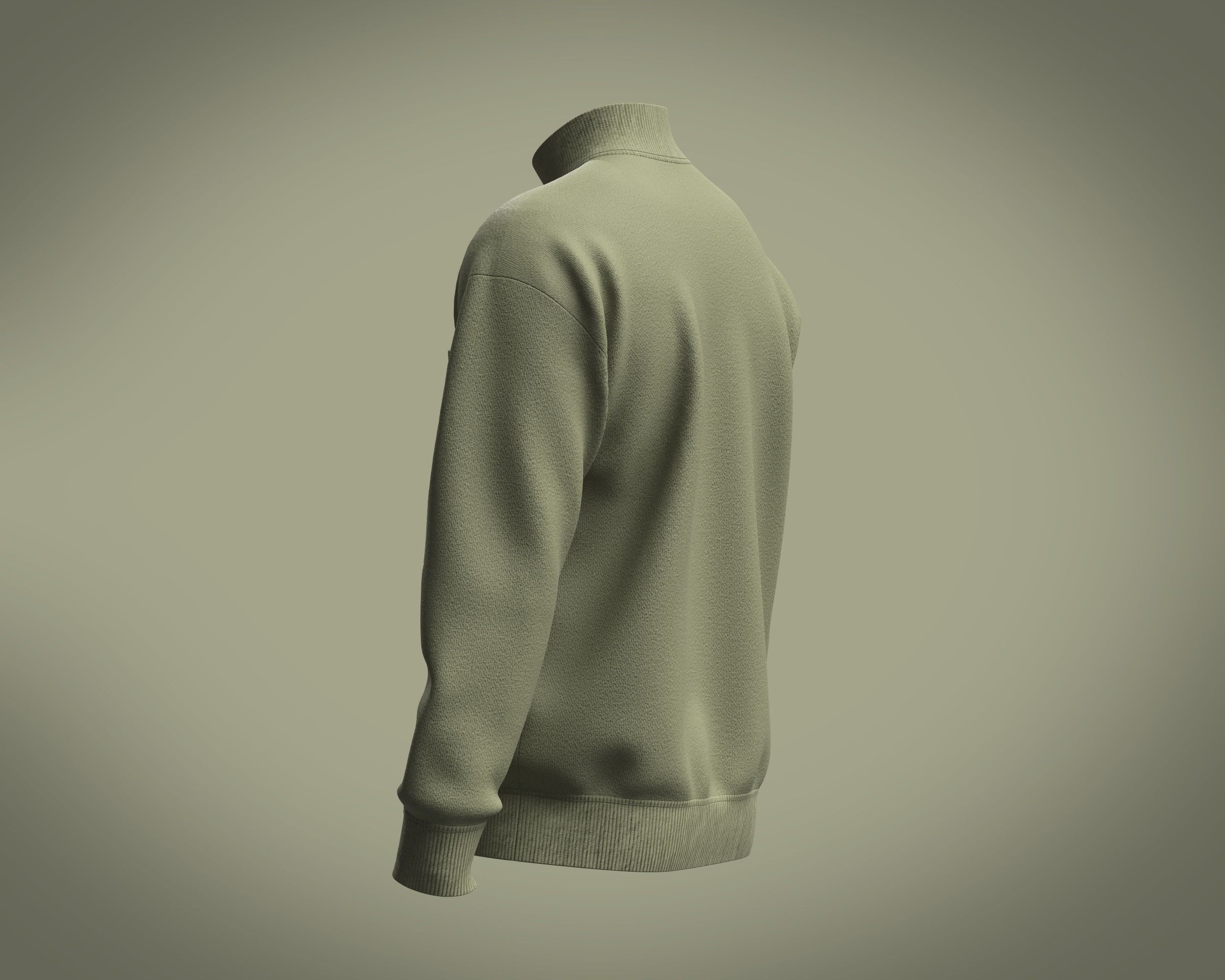 Zip-Sweatshirt half zip sweatshirt 3D model_6