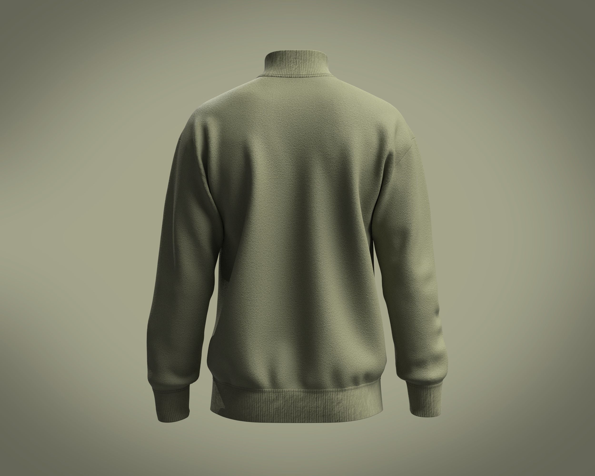 Zip-Sweatshirt half zip sweatshirt 3D model_5
