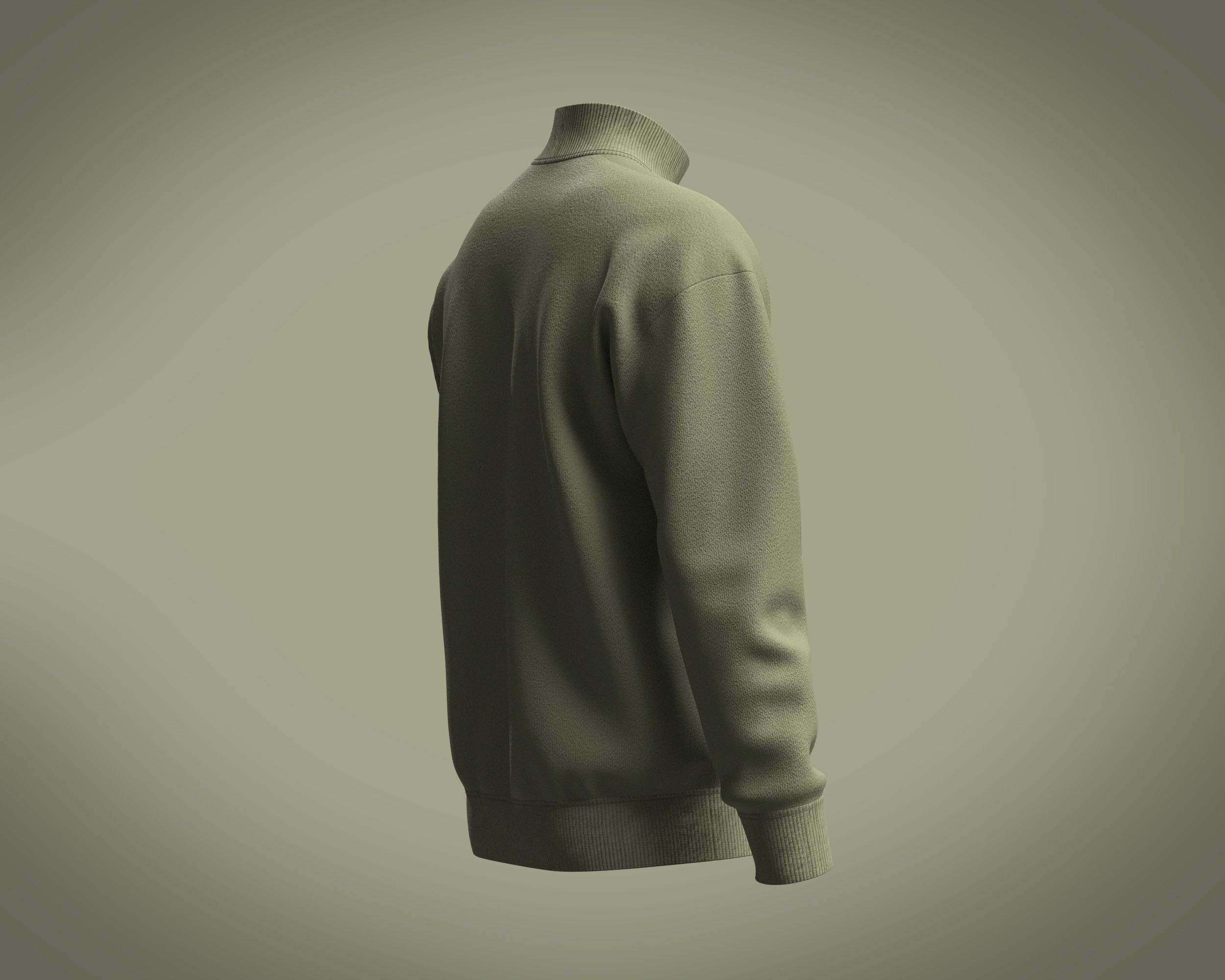 Zip-Sweatshirt half zip sweatshirt 3D model_4