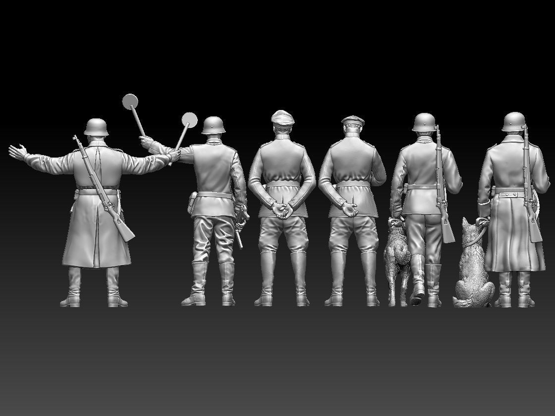 Feldgendarmerie German soldiers 3D print model_4