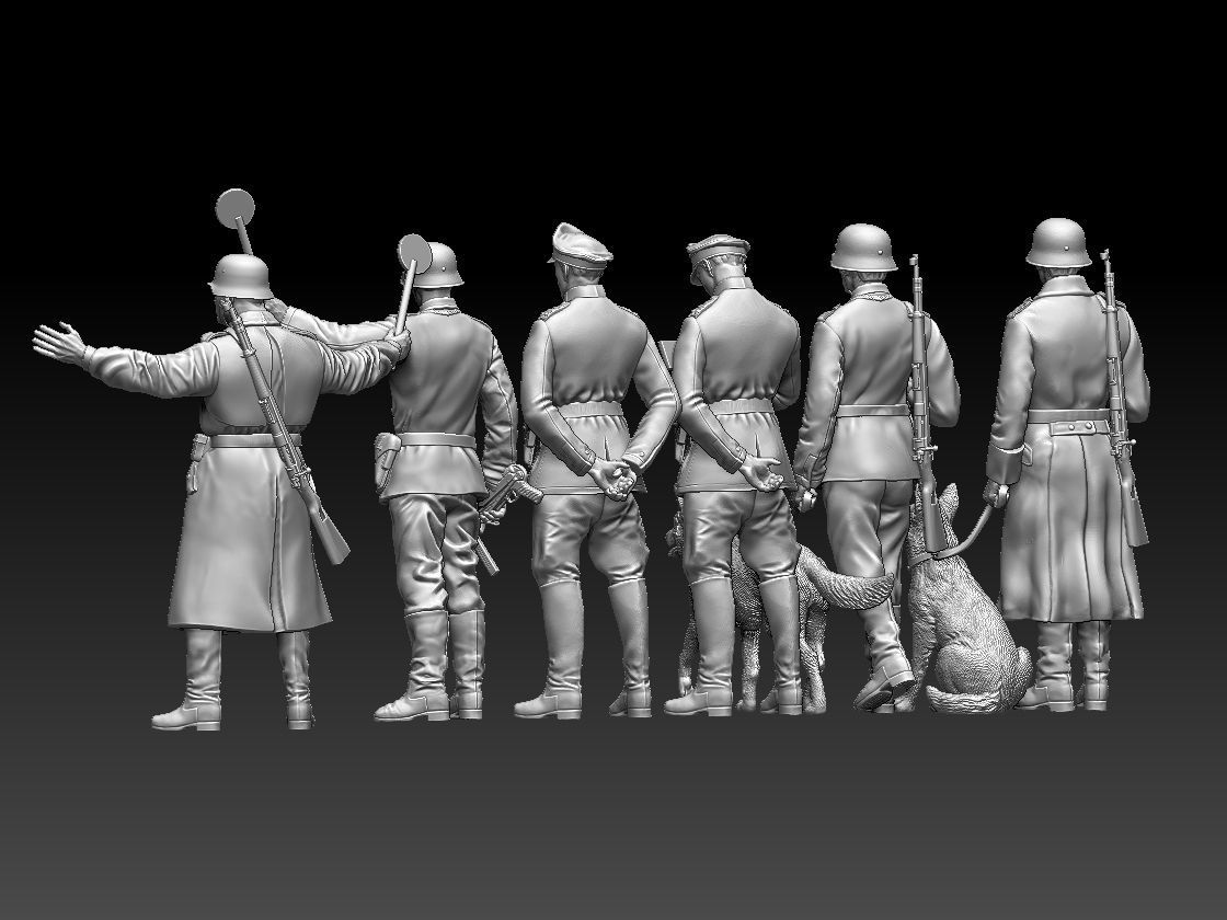 Feldgendarmerie German soldiers 3D print model_3