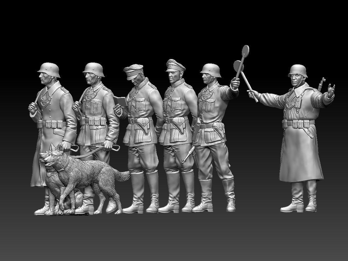 Feldgendarmerie German soldiers 3D print model_45