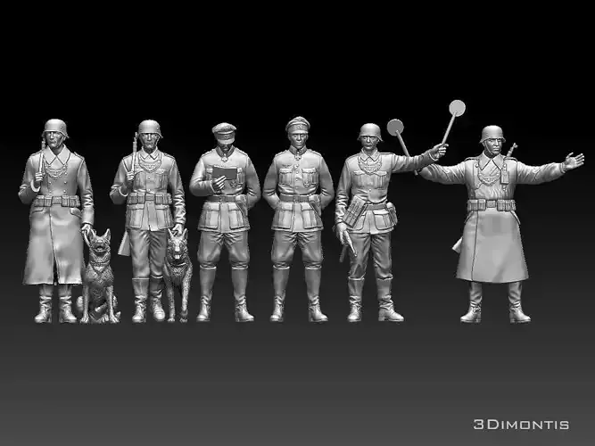 Feldgendarmerie German soldiers 3D print model